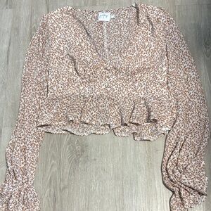 Polly Chic Floral V-Neck Blouse